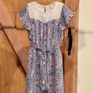 Monteau girl size 7 casual striped jumper dress